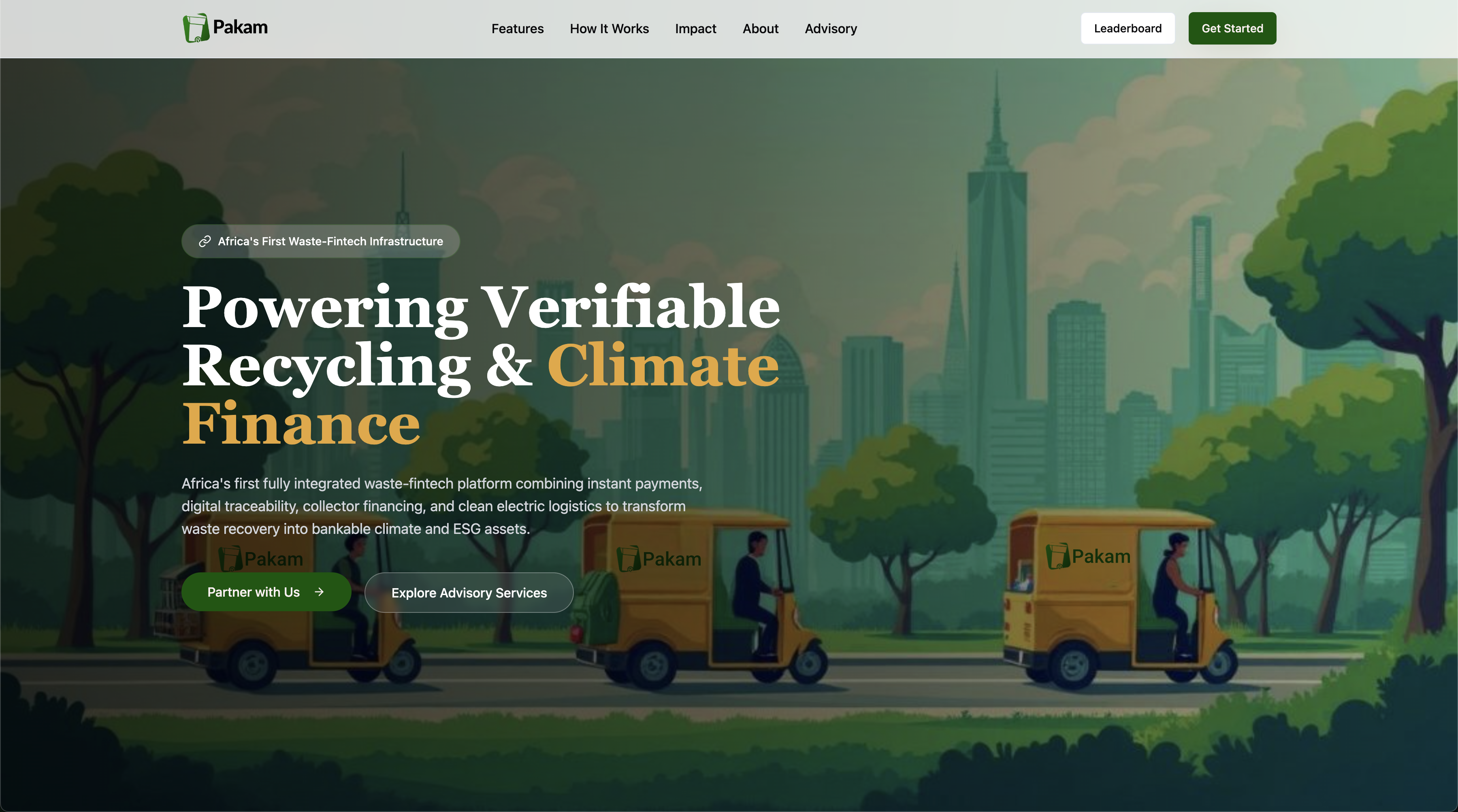 Pakam website screenshot